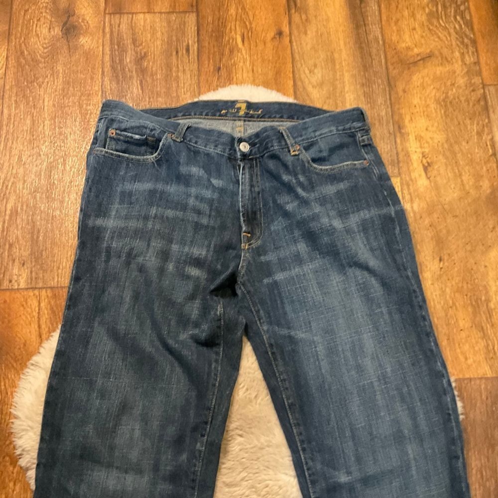 7 For All Mankind Men's Denim Jeans Size 38 Dark Wash 30" Inseam Bootcut T520061 - Picture 5 of 10